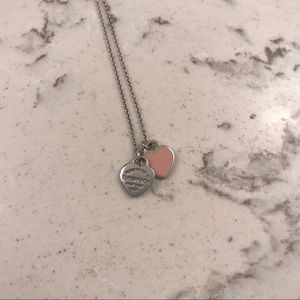 SOLD Tiffany & Co. Mini Double Heart Tag Necklace